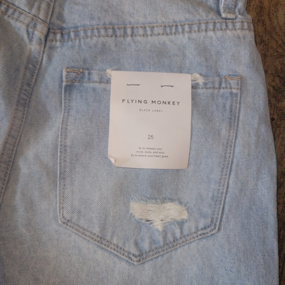 flying monkey jeans Womens Size 25 NWT Distressed High Rise   Black Label - Picture 14 of 14